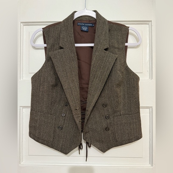 Ralph Lauren Women’s Tweed Vest Cropped Fall Size S/M - Picture 1 of 13